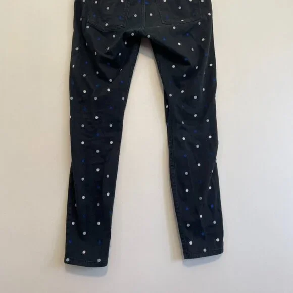 BANANA REPUBLIC Blue Hayley Dot Skinny Ankle Pants Navy Embroidered Polka Dot 27 - Picture 13 of 13